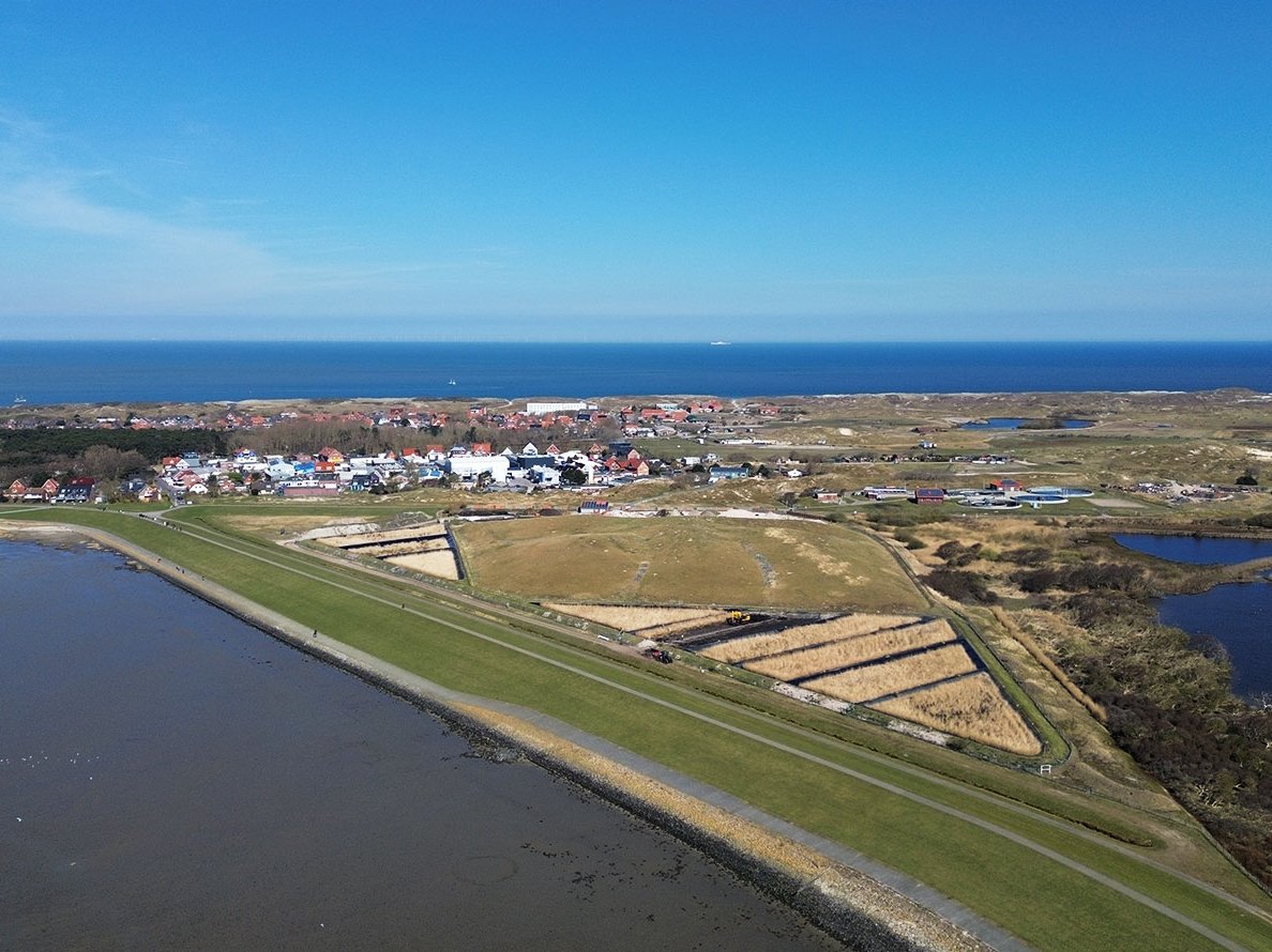 Schilfbeet von oben auf Norderney