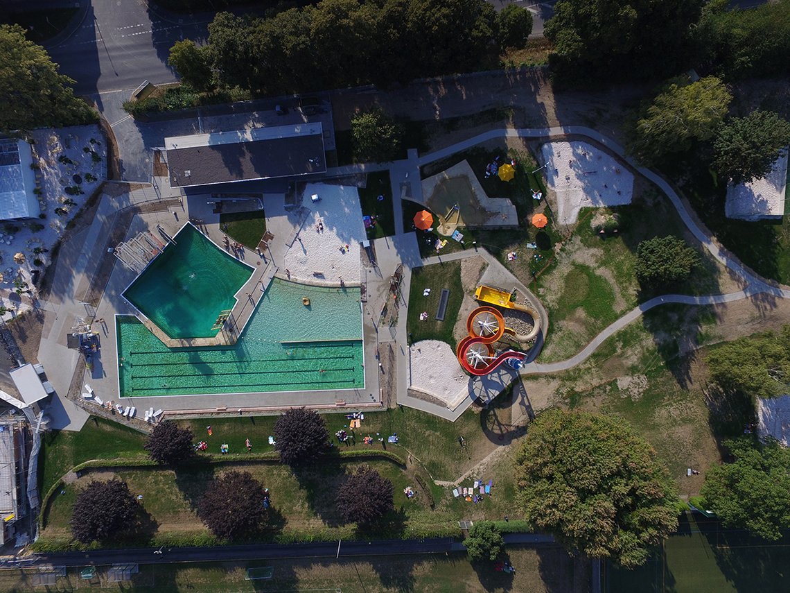 Freibad von oben