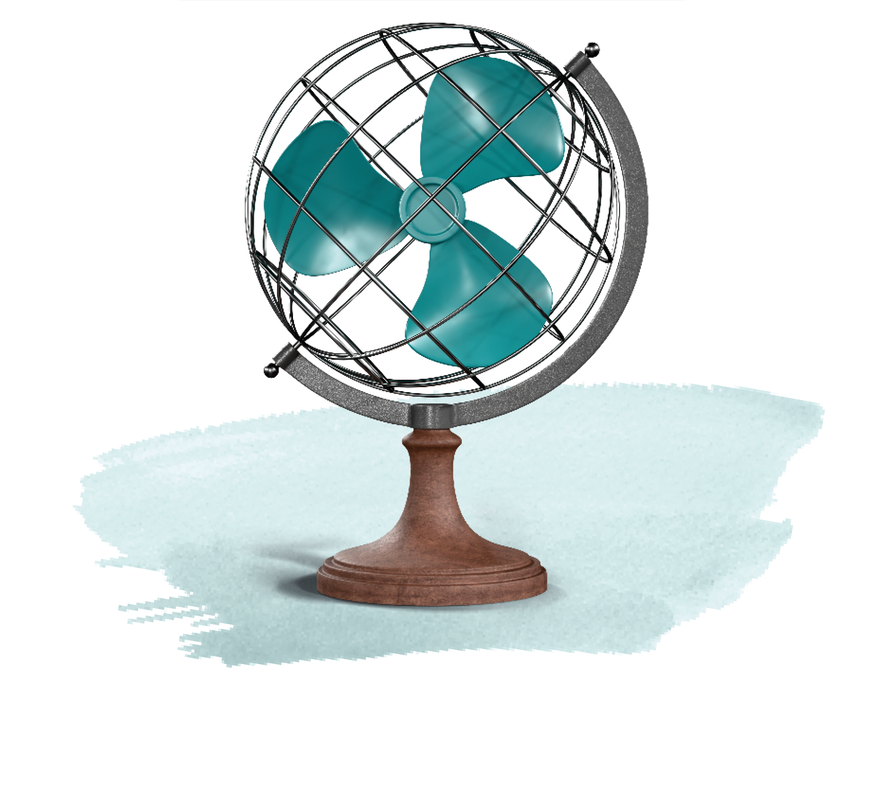 Klimaanlage auf blauer Wasserfarbe